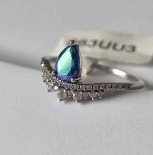 NWT Charmed Aroma Blue Aurora Crown Ring Size 8 Fairycore Mermaidcore Whimsigoth